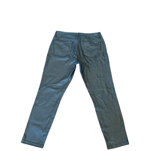 Seven 7 Mid Rise Skinny Black Coated Jeans - Picture 7 of 8